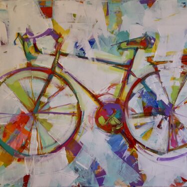3- Abstract Bike Acrylic on canvas 30x40 2018 $2,800