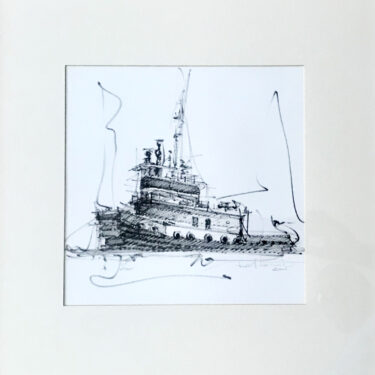6- Tug Boat Ink on paper 11,5x11,5 2013 Privet collection